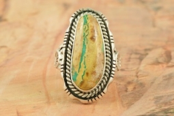 Genuine Boulder Turquoise Sterling Silver Ring